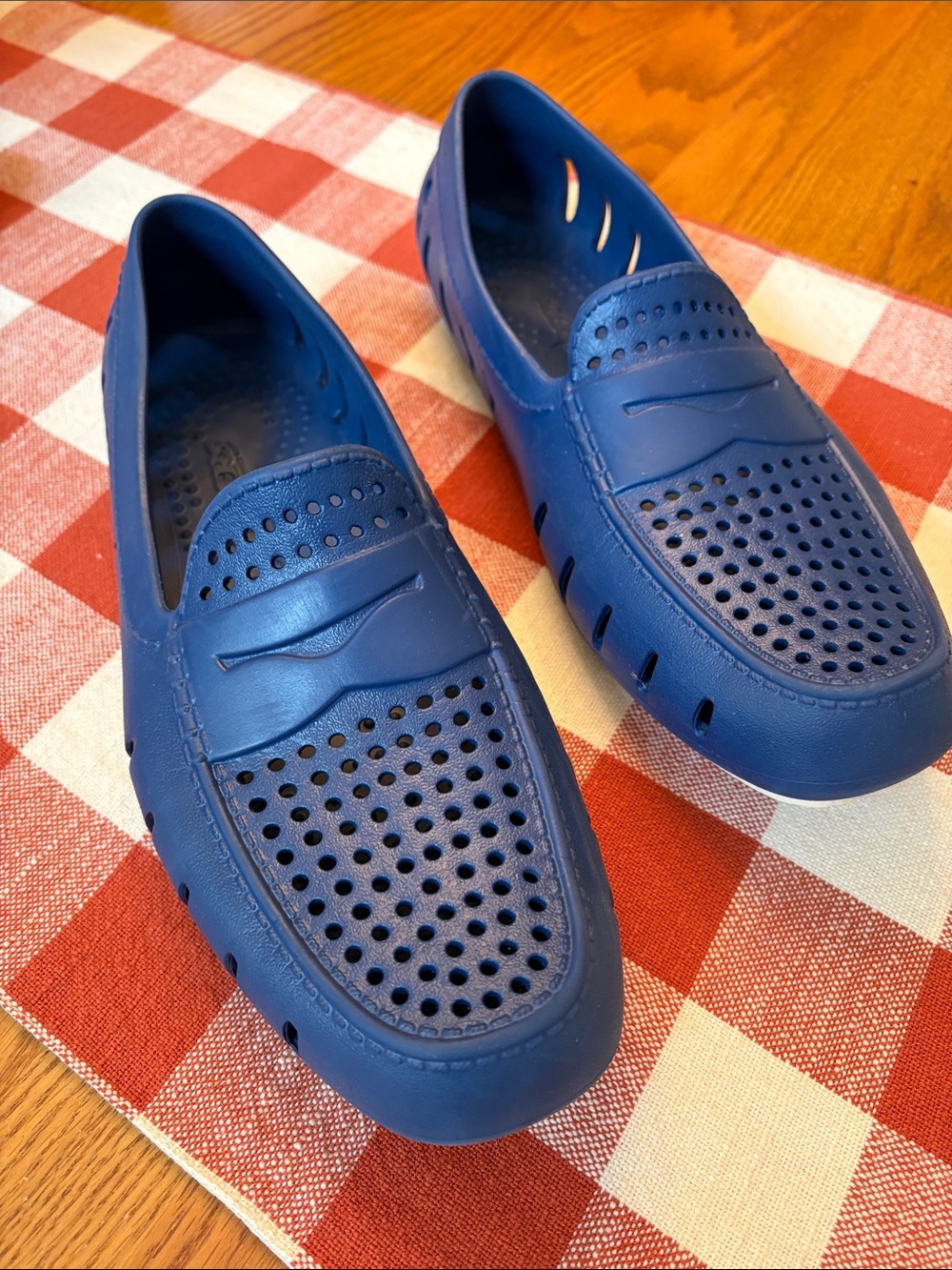 Men's Blue Floafers Perforated Slip-On Boat Shoes / LIKE NEW Sz 11